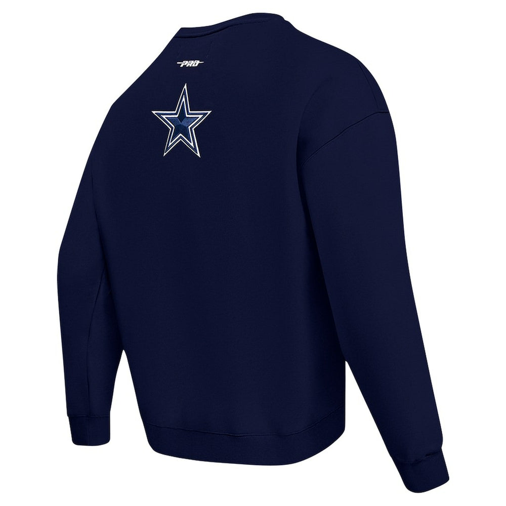 Dallas Cowboys Pro Standard Turn It Up Drop Shoulder Pullover Sweatshirt Navy | NFL