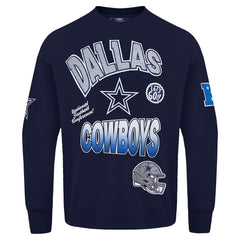 Dallas Cowboys Pro Standard Turn It Up Drop Shoulder Pullover Sweatshirt Navy | NFL