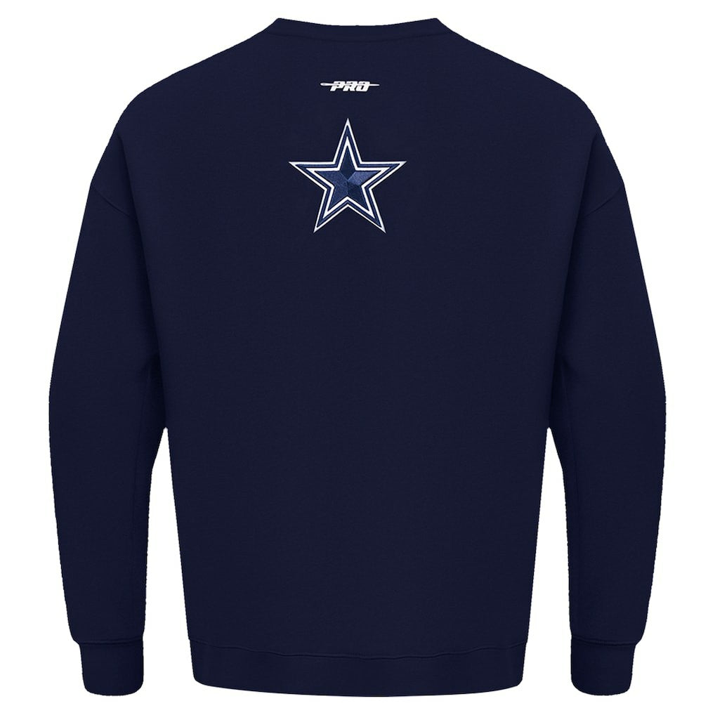 Dallas Cowboys Pro Standard Turn It Up Drop Shoulder Pullover Sweatshirt Navy | NFL
