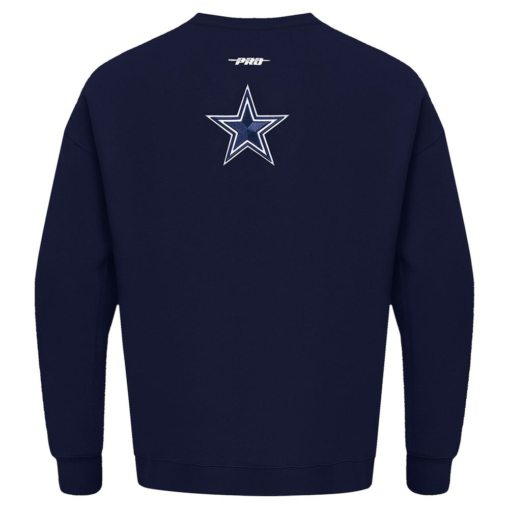 Dallas Cowboys Pro Standard Turn It Up Drop Shoulder Pullover Sweatshirt Navy | NFL