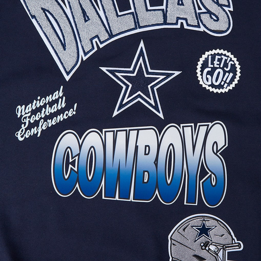 Dallas Cowboys Pro Standard Turn It Up Drop Shoulder Pullover Sweatshirt Navy | NFL