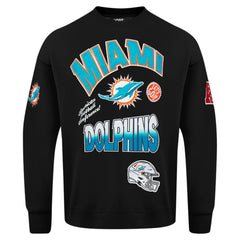 Miami Dolphins Pro Standard Turn It Up Drop Shoulder Pullover Sweatshirt Black | NFL