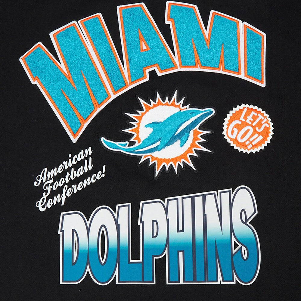 Miami Dolphins Pro Standard Turn It Up Drop Shoulder Pullover Sweatshirt Black | NFL