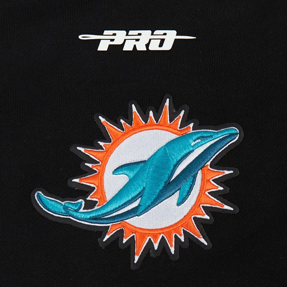 Miami Dolphins Pro Standard Turn It Up Drop Shoulder Pullover Sweatshirt Black | NFL