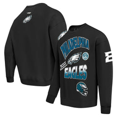 Philadelphia Eagles Pro Standard Turn It Up Drop Shoulder Pullover Sweatshirt Black | NFL
