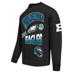 Philadelphia Eagles Pro Standard Turn It Up Drop Shoulder Pullover Sweatshirt Black | NFL