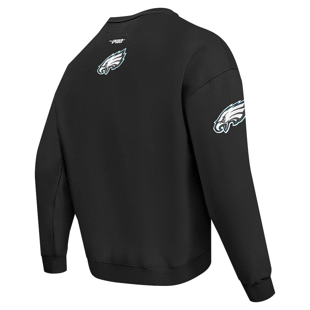 Philadelphia Eagles Pro Standard Turn It Up Drop Shoulder Pullover Sweatshirt Black | NFL