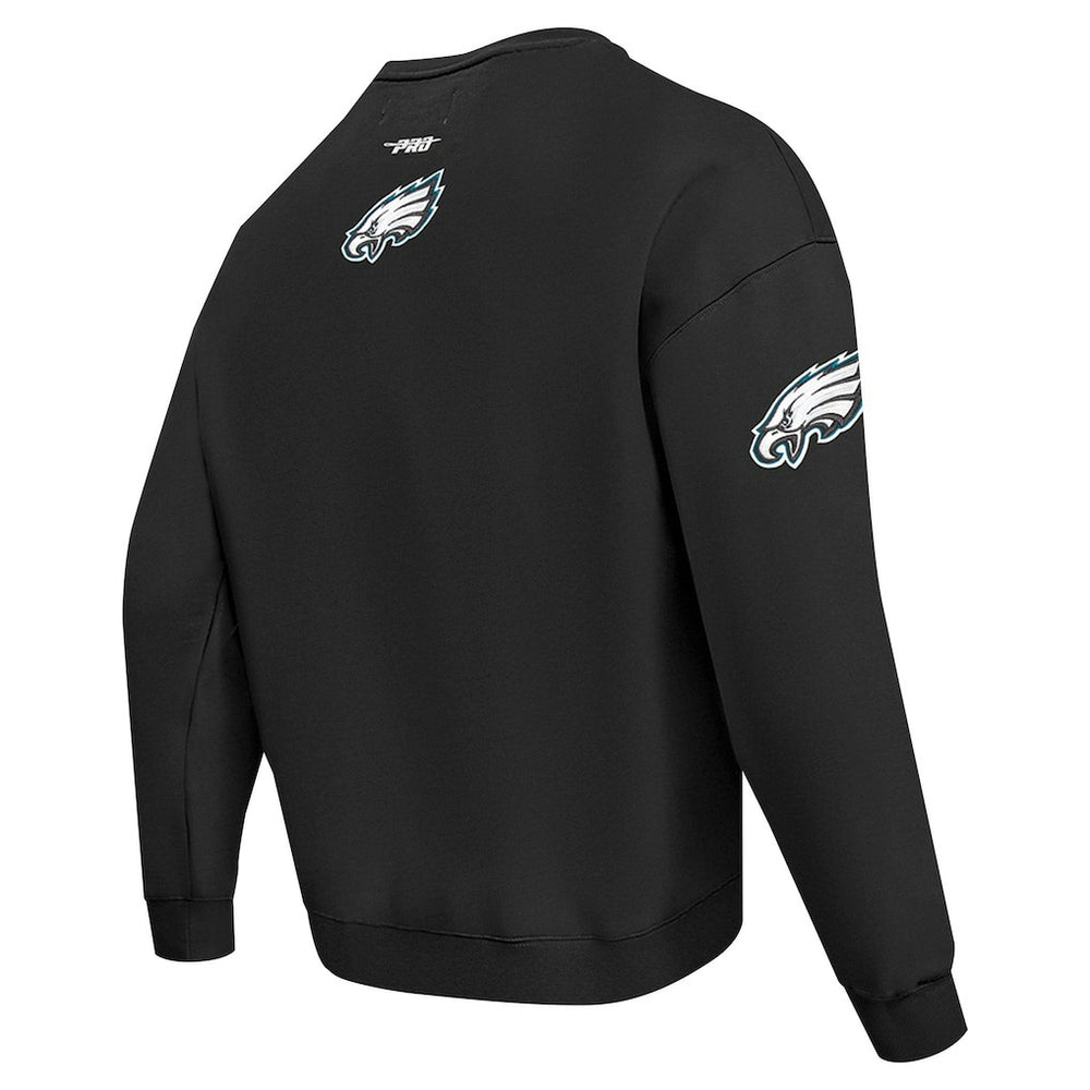 Philadelphia Eagles Pro Standard Turn It Up Drop Shoulder Pullover Sweatshirt Black | NFL