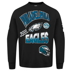 Philadelphia Eagles Pro Standard Turn It Up Drop Shoulder Pullover Sweatshirt Black | NFL
