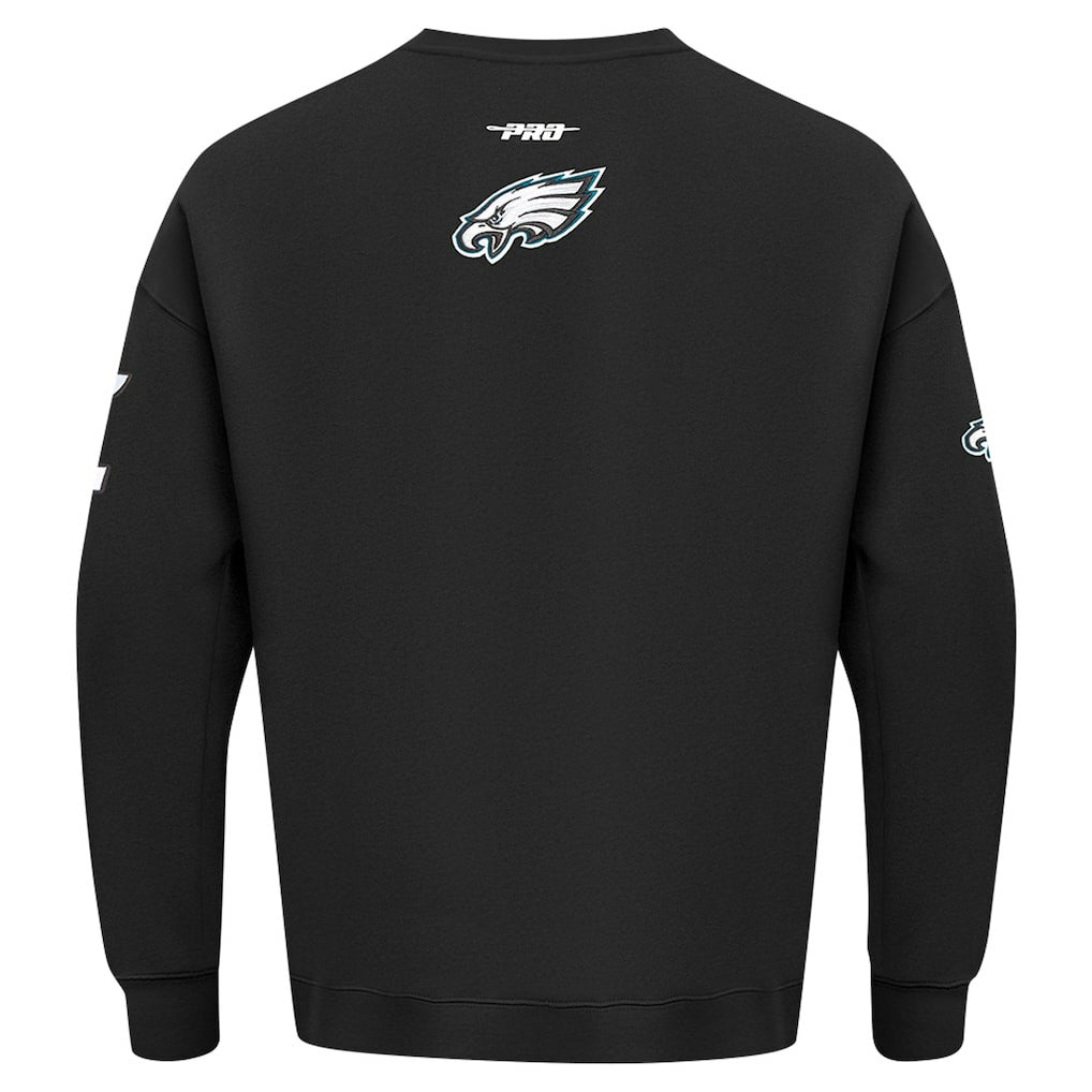 Philadelphia Eagles Pro Standard Turn It Up Drop Shoulder Pullover Sweatshirt Black | NFL