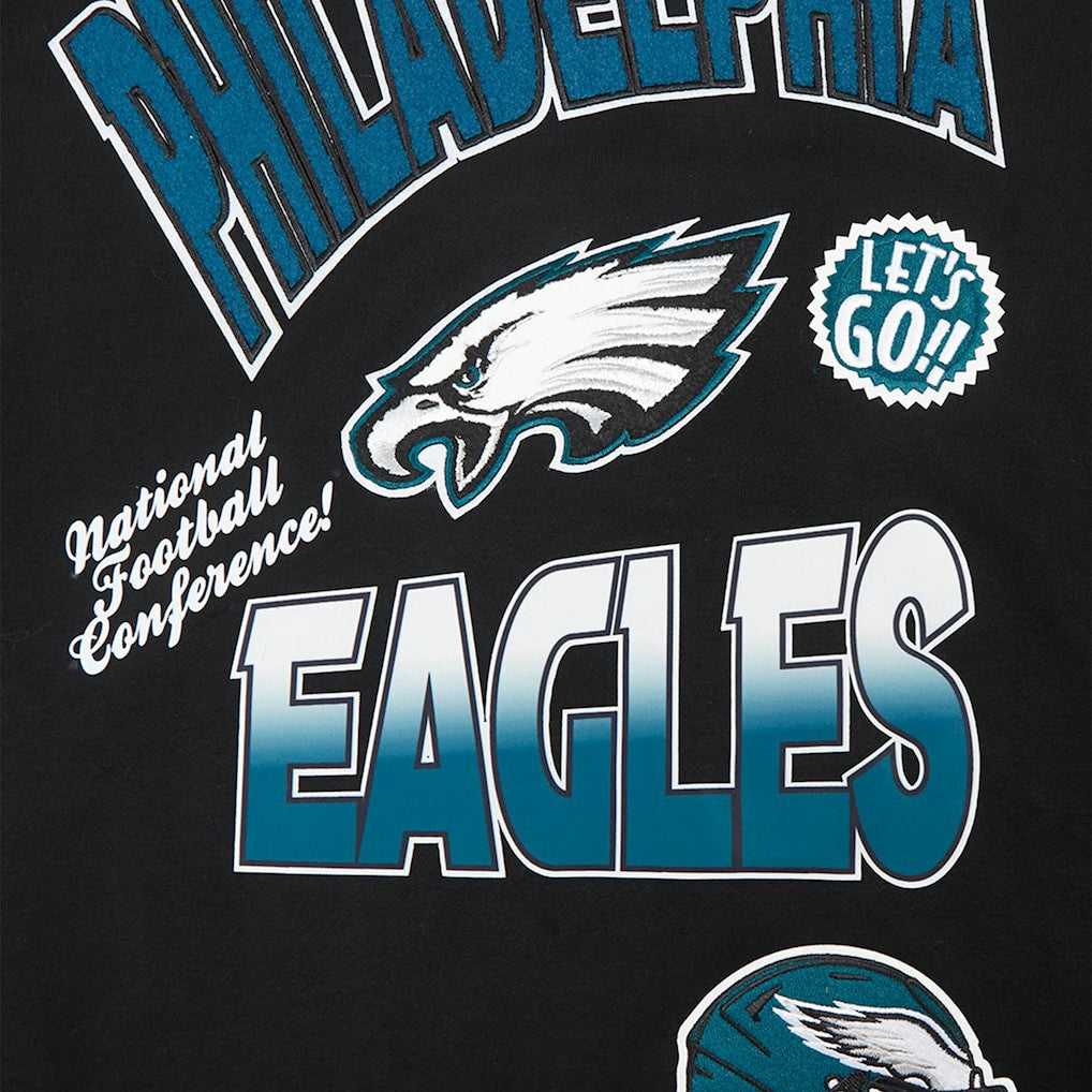 Philadelphia Eagles Pro Standard Turn It Up Drop Shoulder Pullover Sweatshirt Black | NFL