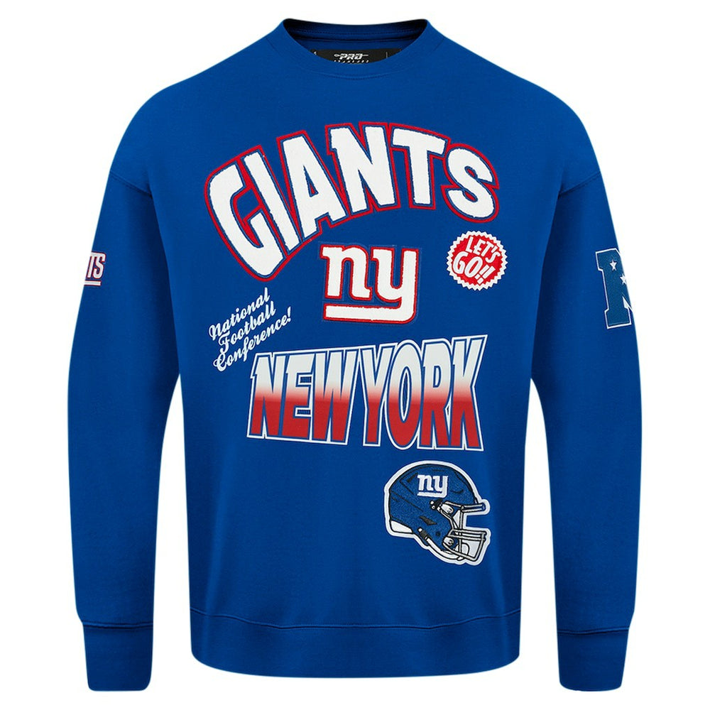 New York Giants Pro Standard Turn It Up Drop Shoulder Pullover Sweatshirt Royal | NFL
