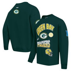 Green Bay Packers Pro Standard Turn It Up Drop Shoulder Pullover Sweatshirt Green | NFL