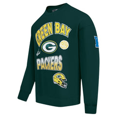 Green Bay Packers Pro Standard Turn It Up Drop Shoulder Pullover Sweatshirt Green | NFL