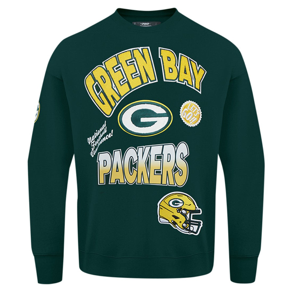 Green Bay Packers Pro Standard Turn It Up Drop Shoulder Pullover Sweatshirt Green | NFL