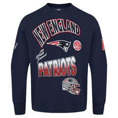 New England Patriots Pro Standard Turn It Up Drop Shoulder Pullover Sweatshirt Navy | NFL