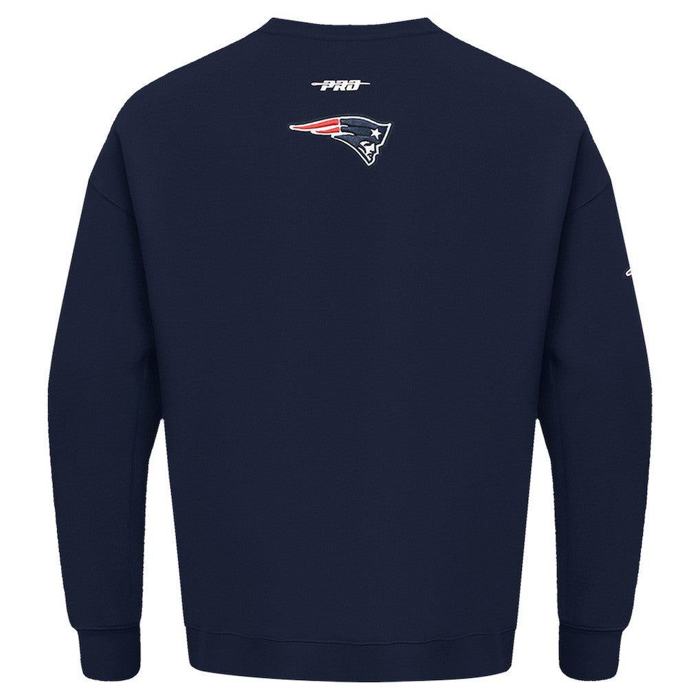New England Patriots Pro Standard Turn It Up Drop Shoulder Pullover Sweatshirt Navy | NFL