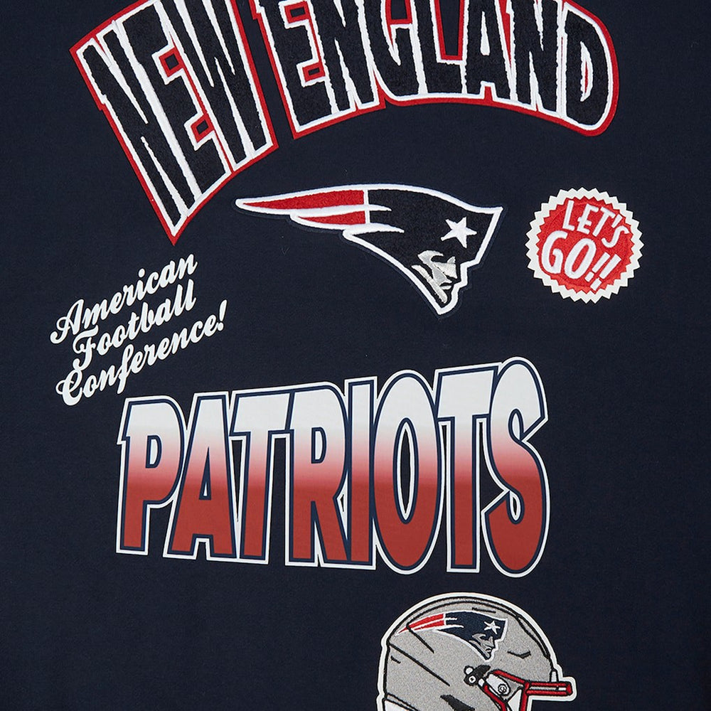 New England Patriots Pro Standard Turn It Up Drop Shoulder Pullover Sweatshirt Navy | NFL