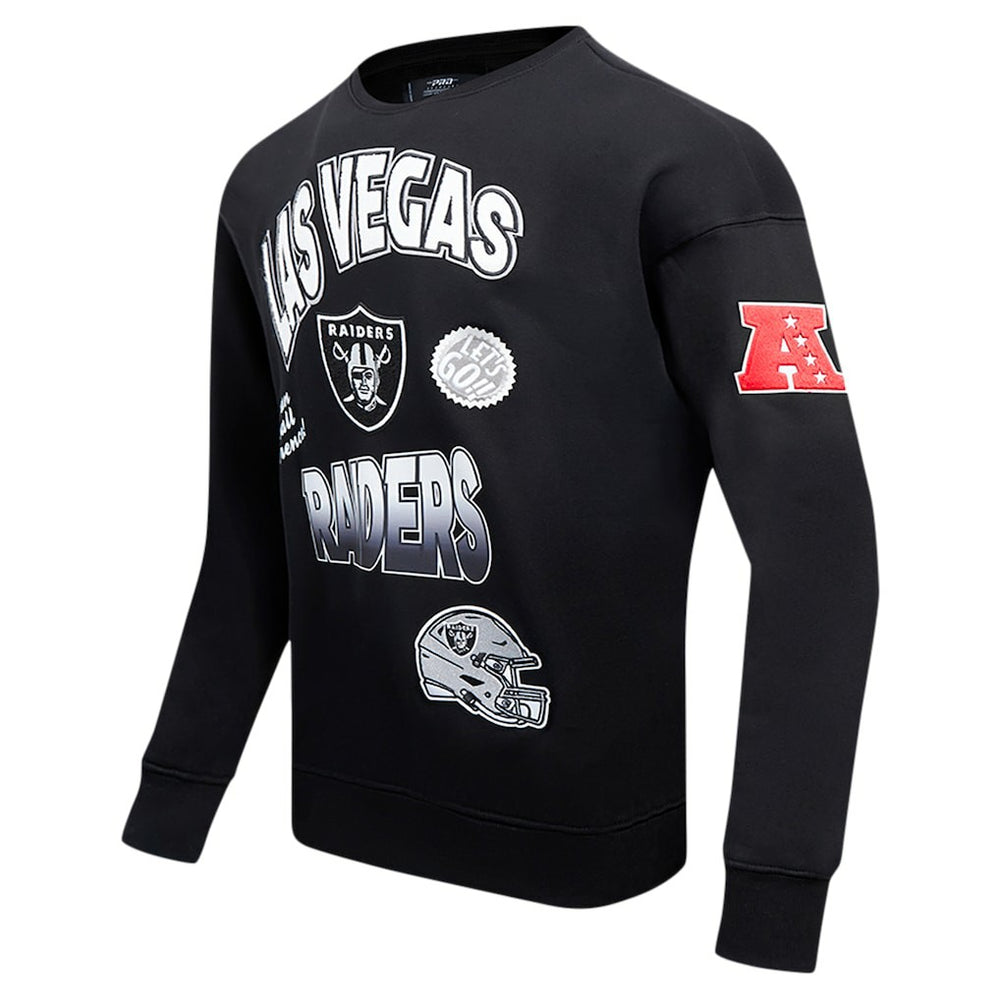 Las Vegas Raiders Pro Standard Turn It Up Drop Shoulder Pullover Sweatshirt Black | NFL