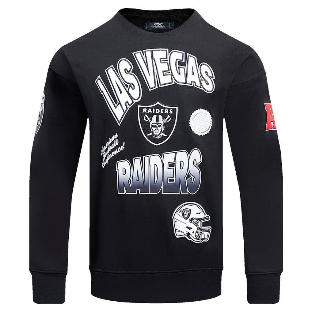 Las Vegas Raiders Pro Standard Turn It Up Drop Shoulder Pullover Sweatshirt Black | NFL