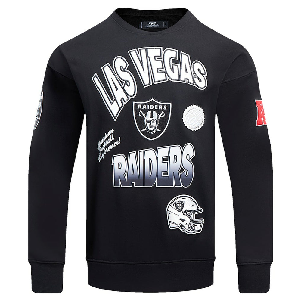 Las Vegas Raiders Pro Standard Turn It Up Drop Shoulder Pullover Sweatshirt Black | NFL