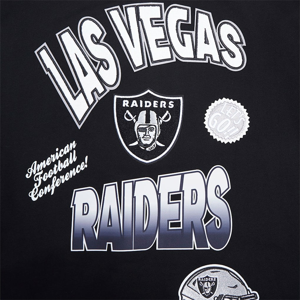 Las Vegas Raiders Pro Standard Turn It Up Drop Shoulder Pullover Sweatshirt Black | NFL