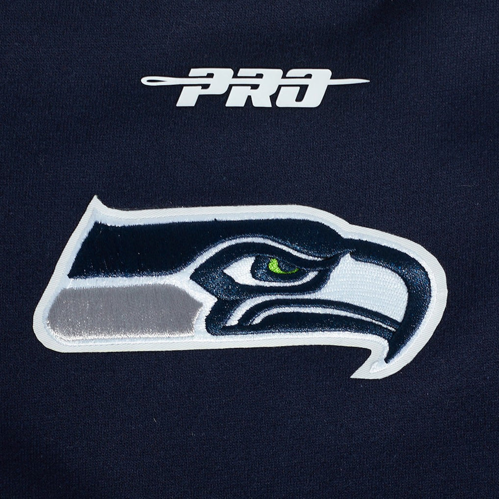 Seattle Seahawks Pro Standard Turn It Up Drop Shoulder Pullover Sweatshirt College Navy | NFL