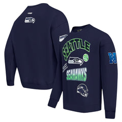 Seattle Seahawks Pro Standard Turn It Up Drop Shoulder Pullover Sweatshirt College Navy | NFL