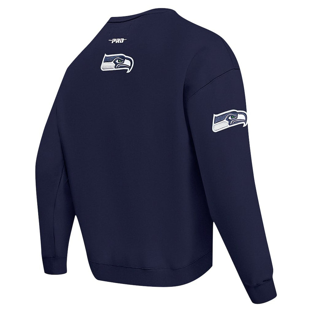 Seattle Seahawks Pro Standard Turn It Up Drop Shoulder Pullover Sweatshirt College Navy | NFL