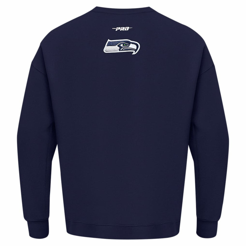 Seattle Seahawks Pro Standard Turn It Up Drop Shoulder Pullover Sweatshirt College Navy | NFL