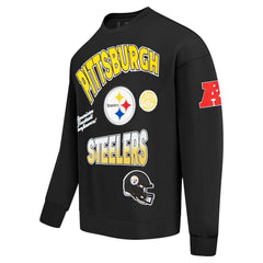 Pittsburgh Steelers Pro Standard Turn It Up Drop Shoulder Pullover Sweatshirt Black | NFL