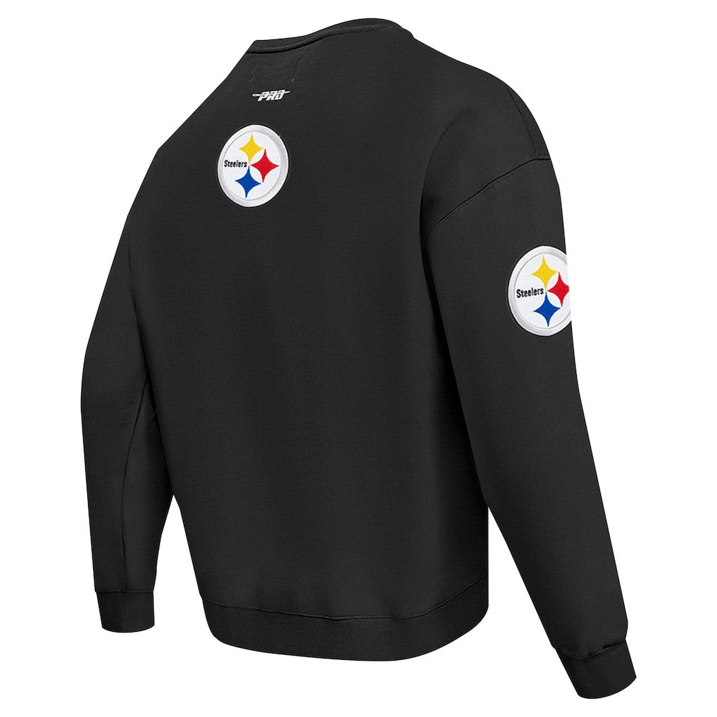 Pittsburgh Steelers Pro Standard Turn It Up Drop Shoulder Pullover Sweatshirt Black | NFL