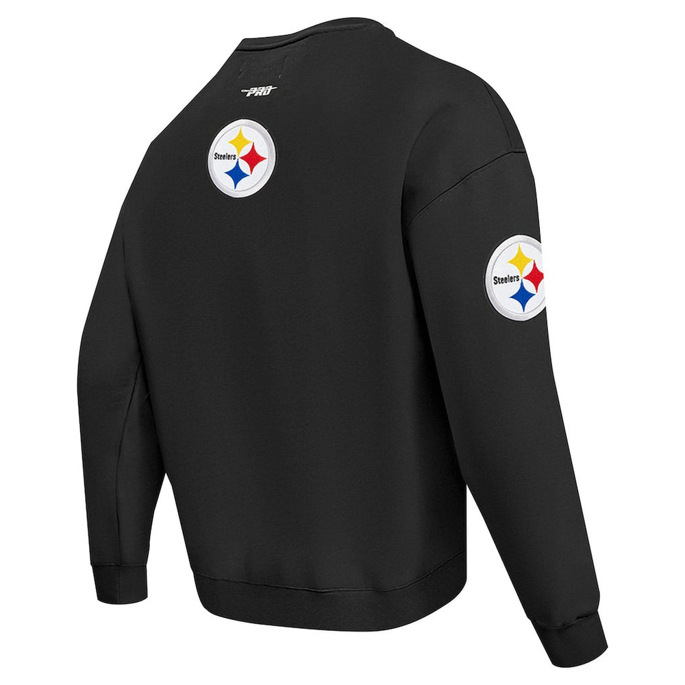 Pittsburgh Steelers Pro Standard Turn It Up Drop Shoulder Pullover Sweatshirt Black | NFL