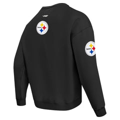 Pittsburgh Steelers Pro Standard Turn It Up Drop Shoulder Pullover Sweatshirt Black | NFL