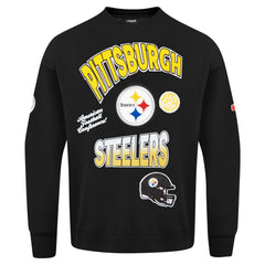 Pittsburgh Steelers Pro Standard Turn It Up Drop Shoulder Pullover Sweatshirt Black | NFL