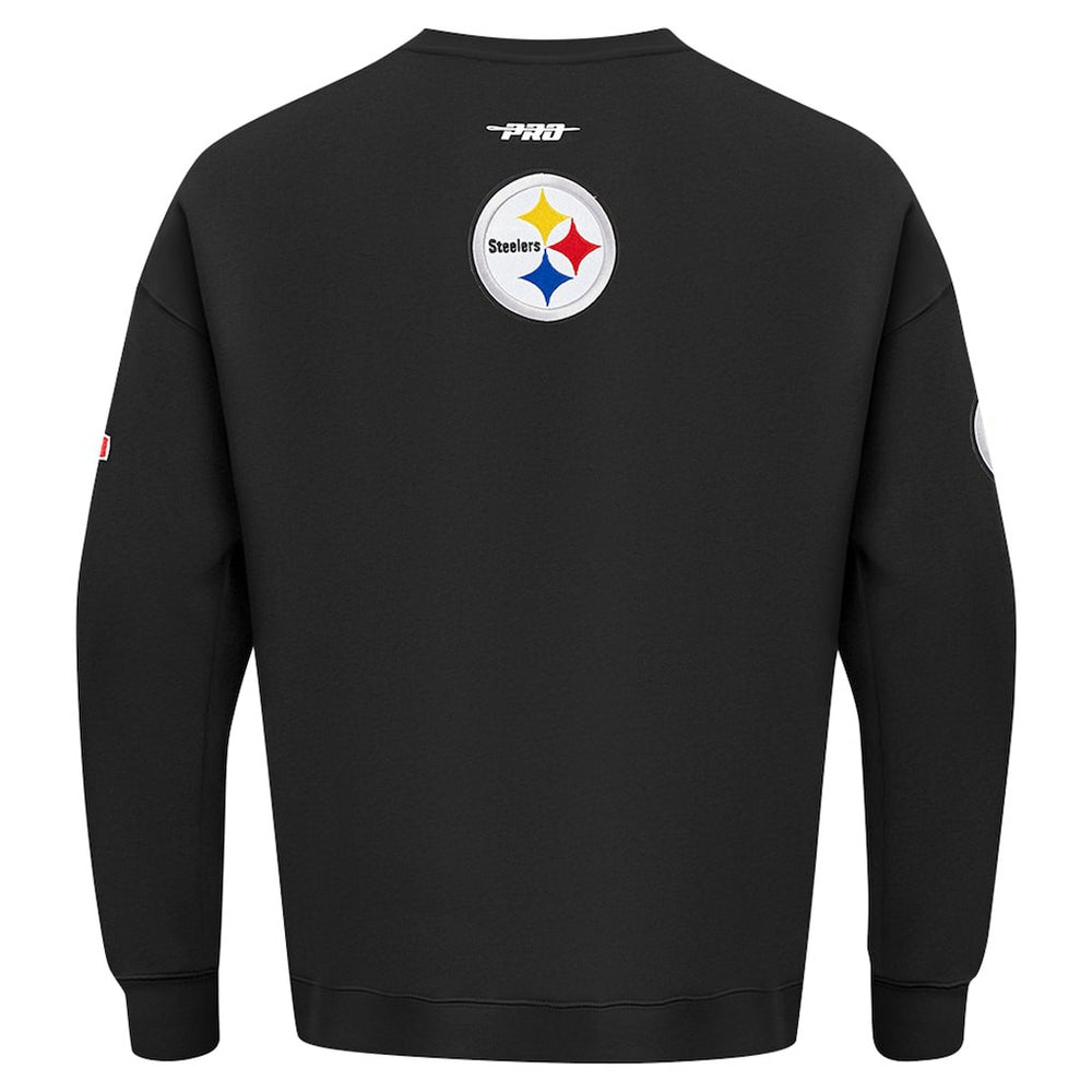 Pittsburgh Steelers Pro Standard Turn It Up Drop Shoulder Pullover Sweatshirt Black | NFL