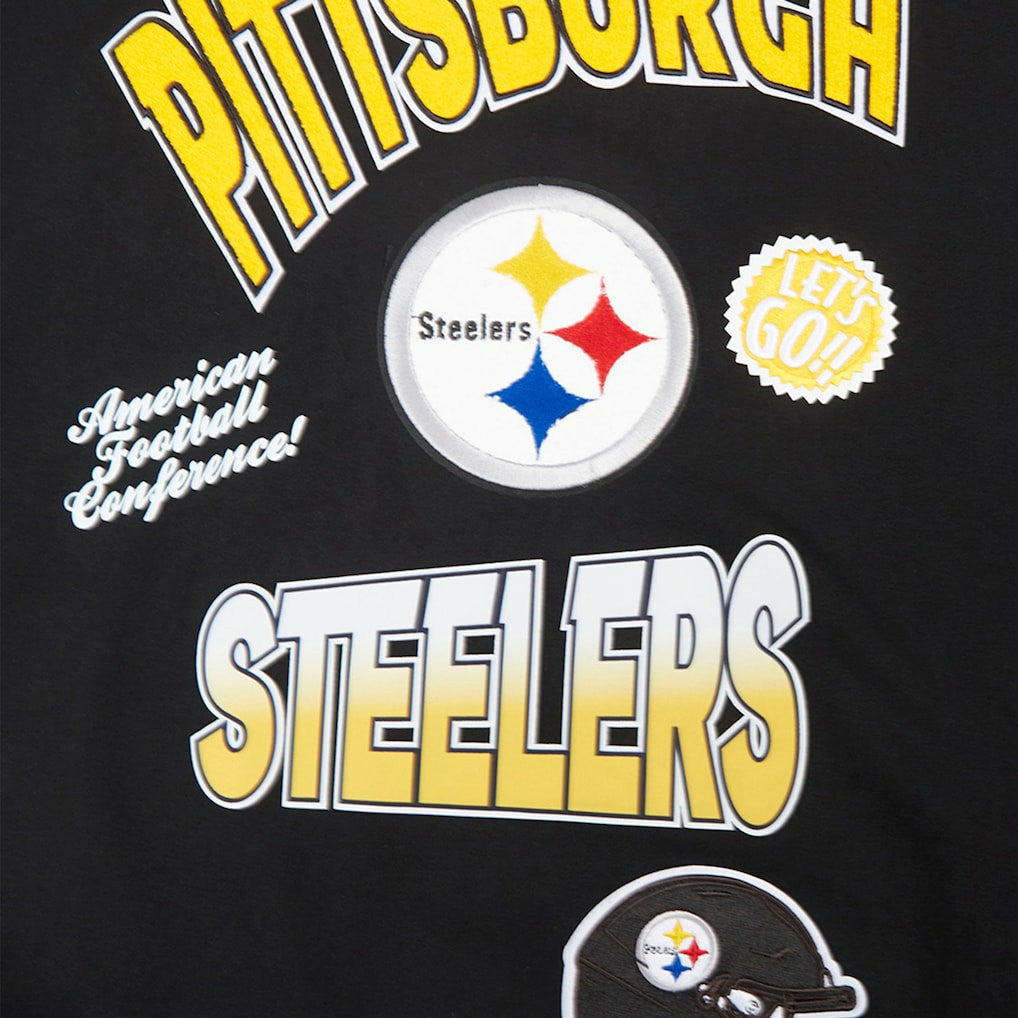 Pittsburgh Steelers Pro Standard Turn It Up Drop Shoulder Pullover Sweatshirt Black | NFL