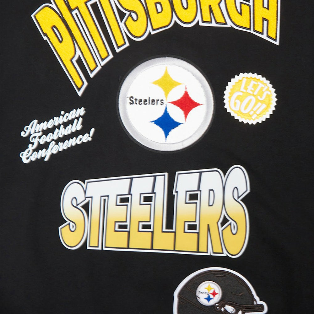 Pittsburgh Steelers Pro Standard Turn It Up Drop Shoulder Pullover Sweatshirt Black | NFL