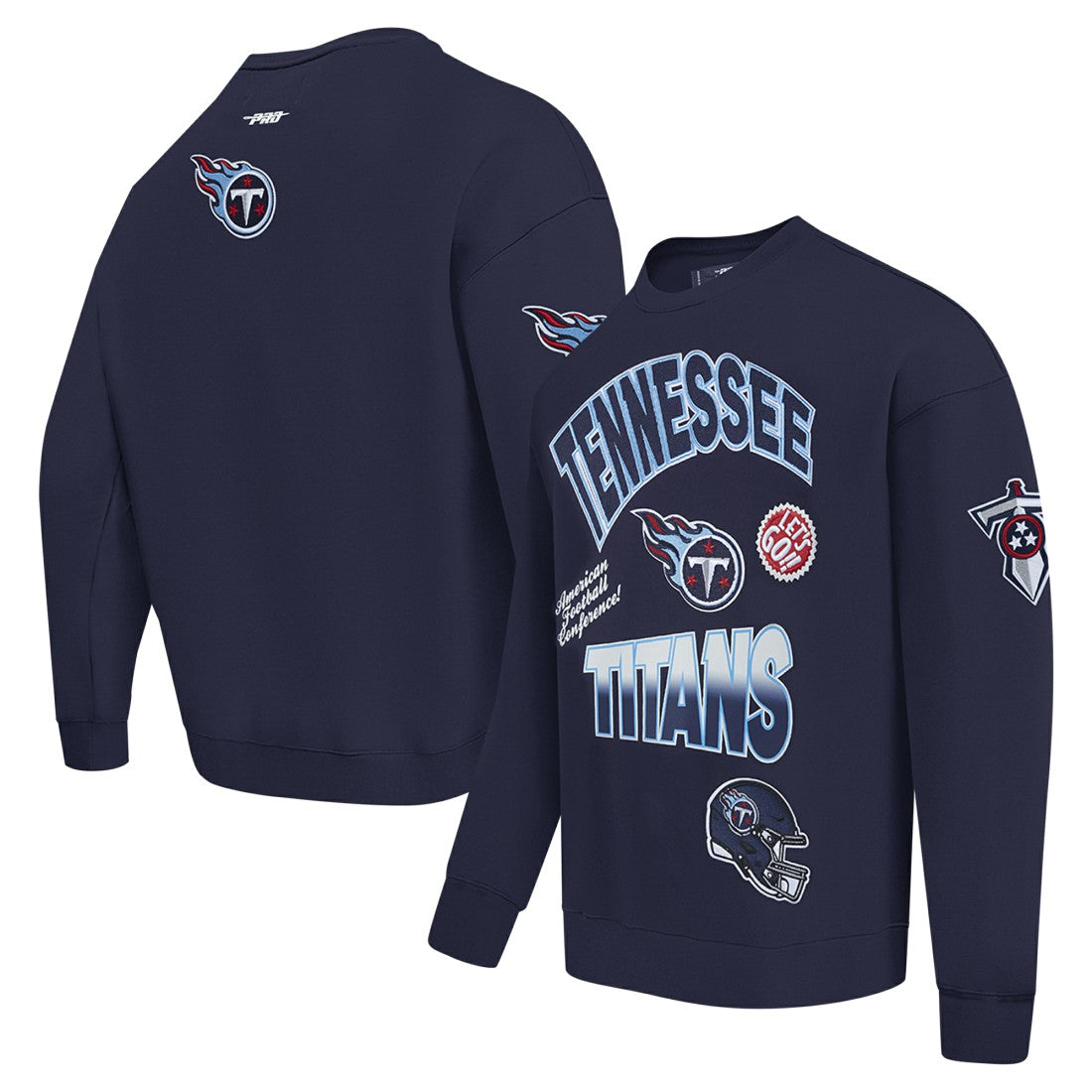 Tennessee Titans Pro Standard Turn It Up Drop Shoulder Pullover Sweatshirt Navy | NFL