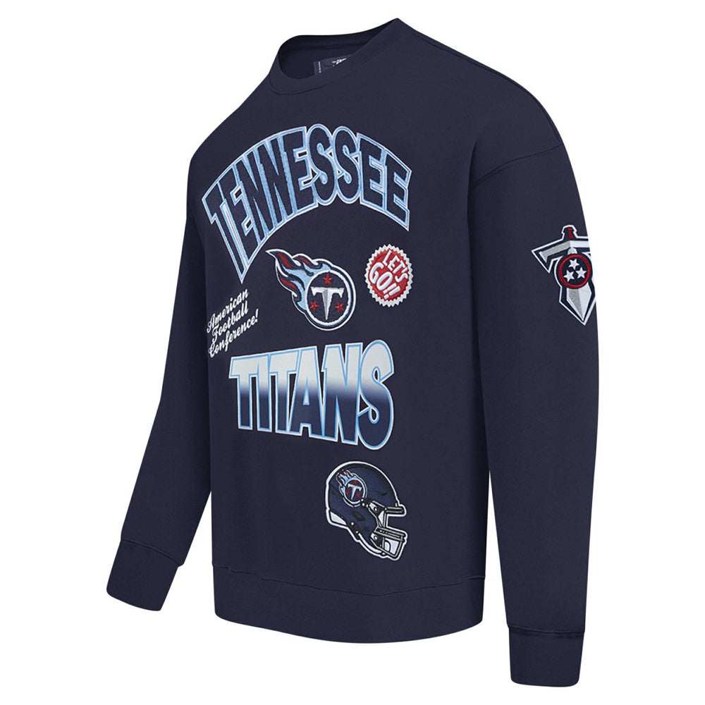Tennessee Titans Pro Standard Turn It Up Drop Shoulder Pullover Sweatshirt Navy | NFL