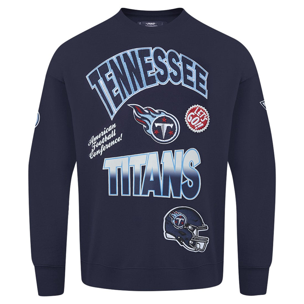 Tennessee Titans Pro Standard Turn It Up Drop Shoulder Pullover Sweatshirt Navy | NFL