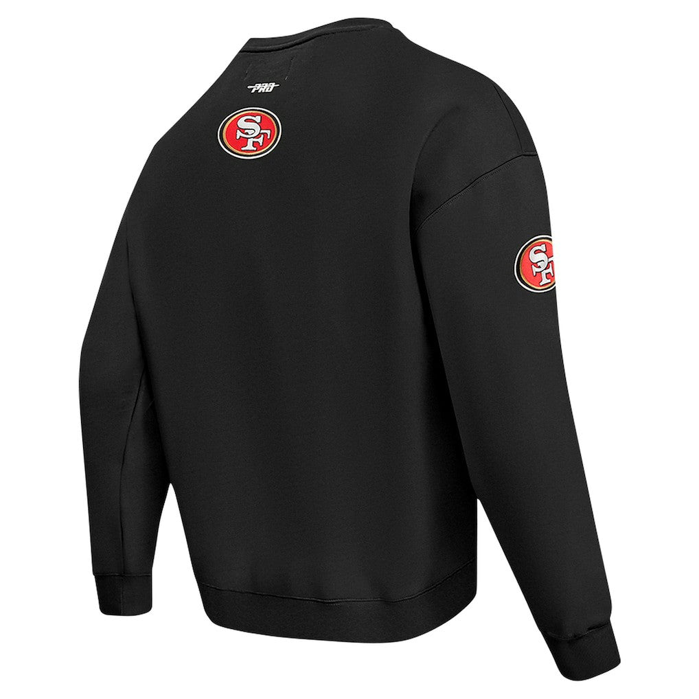 San Francisco 49ers Pro Standard Turn It Up Drop Shoulder Pullover Sweatshirt Black | NFL