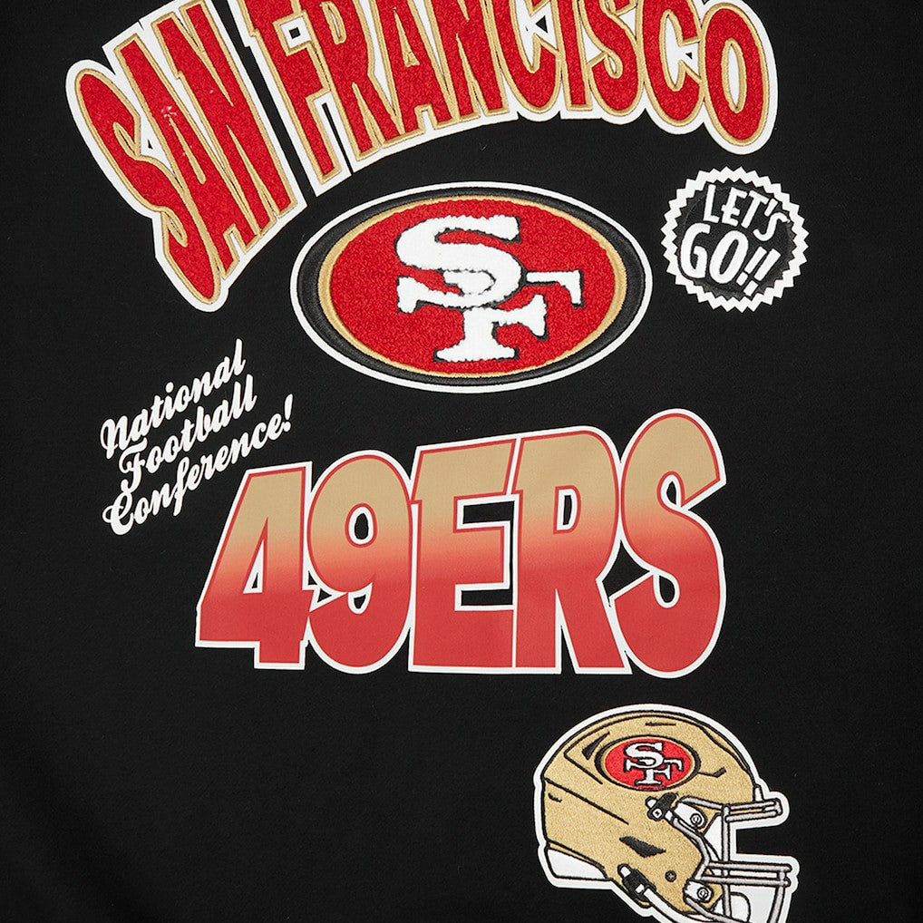 San Francisco 49ers Pro Standard Turn It Up Drop Shoulder Pullover Sweatshirt Black | NFL