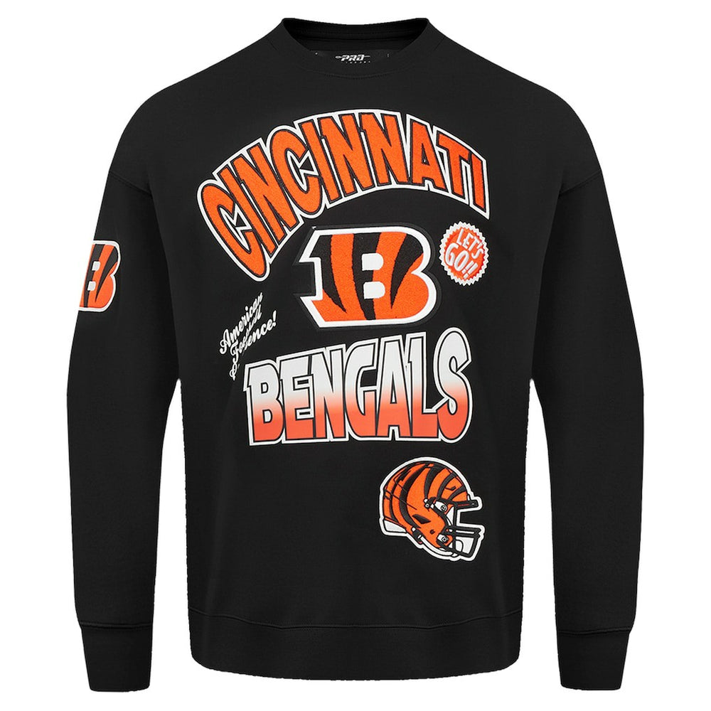 Cincinnati Bengals Pro Standard Turn It Up Drop Shoulder Pullover Sweatshirt Black | NFL