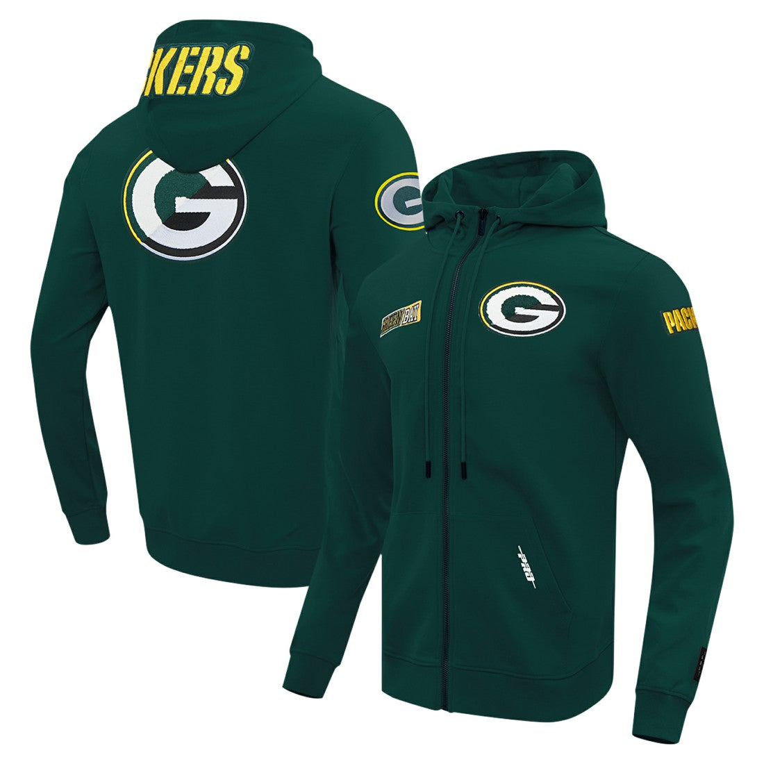 Green Bay Packers Pro Standard Split Logo Double Knit Full-Zip Hoodie Green | NFL
