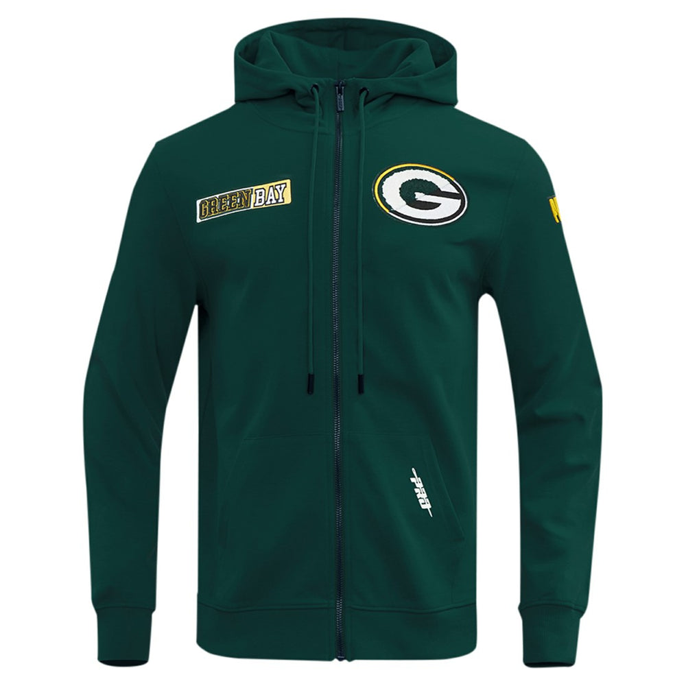 Green Bay Packers Pro Standard Split Logo Double Knit Full-Zip Hoodie Green | NFL