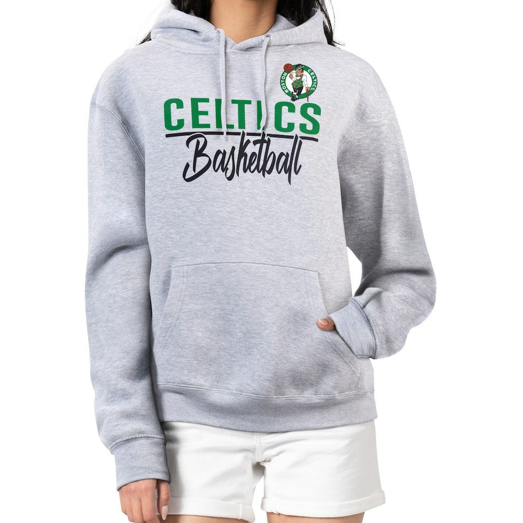 Boston Celtics G-III 4Her by Carl Banks Women's Graphics Fleece Pullover Hoodie Heather Gray - NBA