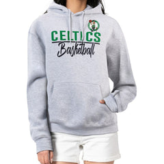 Boston Celtics G-III 4Her by Carl Banks Women's Graphics Fleece Pullover Hoodie Heather Gray - NBA