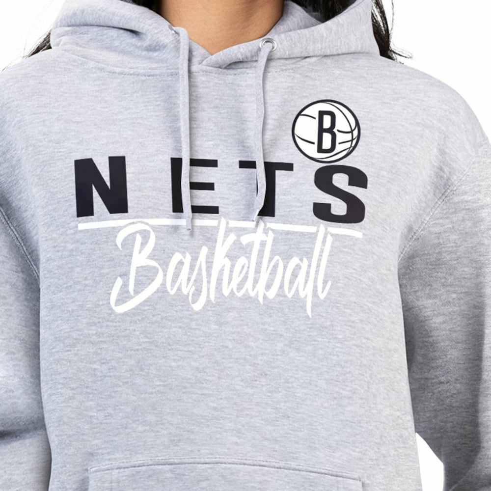 Brooklyn Nets G-III 4Her by Carl Banks Women's Graphics Fleece Pullover Hoodie Heather Gray - NBA