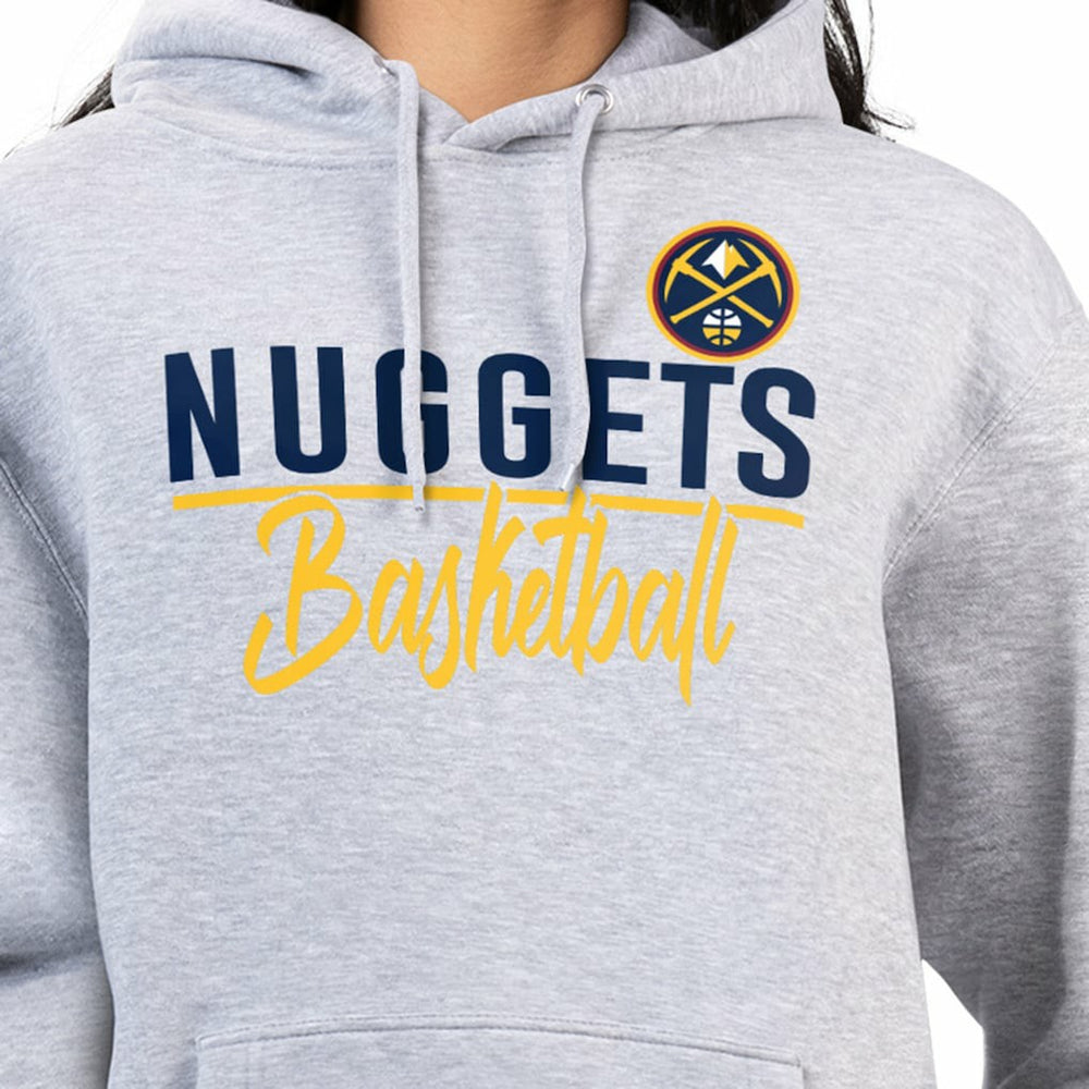 Denver Nuggets G-III 4Her by Carl Banks Women's Graphics Fleece Pullover Hoodie Heather Gray - NBA
